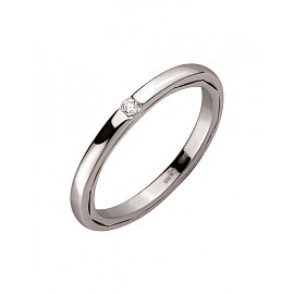 Кольцо из золота в белом цвете с белым бриллиантом 01-200237246