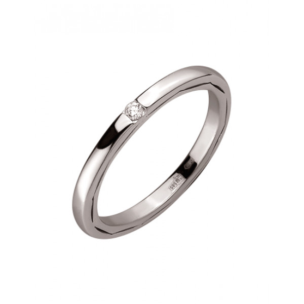 Кольцо из золота в белом цвете с белым бриллиантом