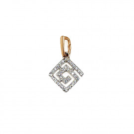 Кулон из золота красного с белым цвета с цирконом 01-200253046