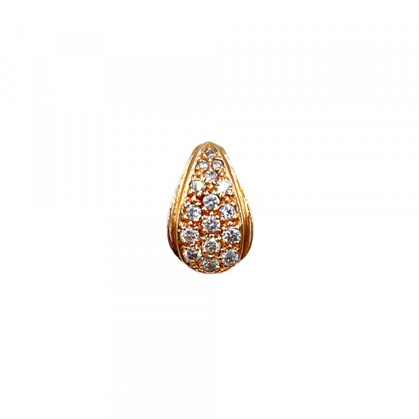 Золотий кулон у червоному кольорі з цирконом