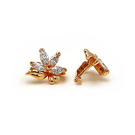 Серьги из красного золота с цирконом 01-200346046