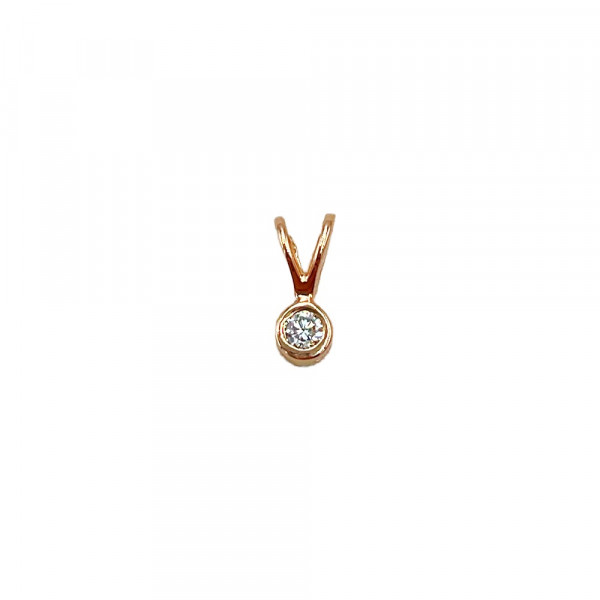 Кулон из красного золота с желтым бриллиантом