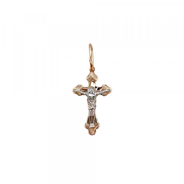 Хрестик з червоного золота