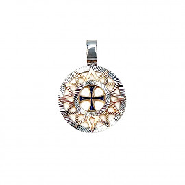 Кулон из золота в красном с белым цвете с эмалью 01-200905046