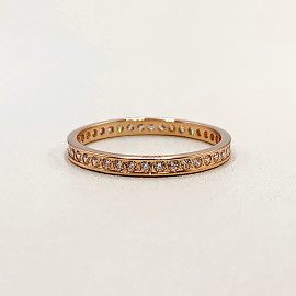 Золотое обручальное кольцо в красном цвете с цирконом 01-200086147