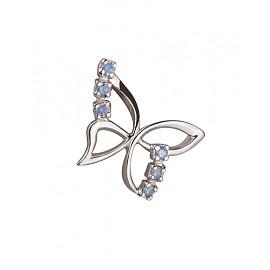 Кулон из белого золота с цирконом «Бабочка» 01-200130047