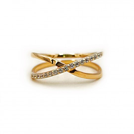 Кольцо из золота в красном цвете с цирконом 01-200146547