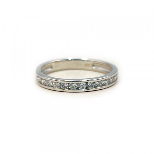 Кольцо из золота белого цвета с цирконом