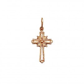 Крестик из золота в красном цвете 01-200330647