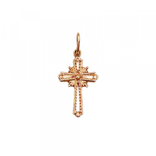 Крестик из золота в красном цвете
