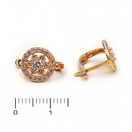 Серьги из красного золота с цирконом