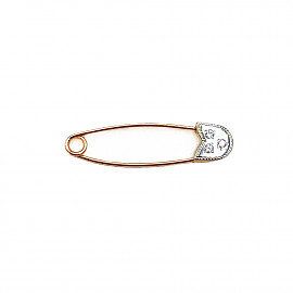 Булавка из золота в красном с белым цвете с цирконом 01-200764647