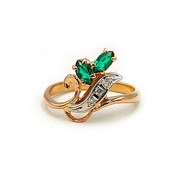 Золота каблучка з білими діамантами 01-200782247