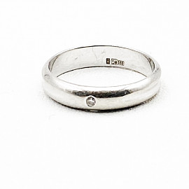 Обручальное кольцо из золота с белым бриллиантом 01-18977148
