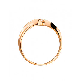 Кольцо из золота красного цвета с цирконом