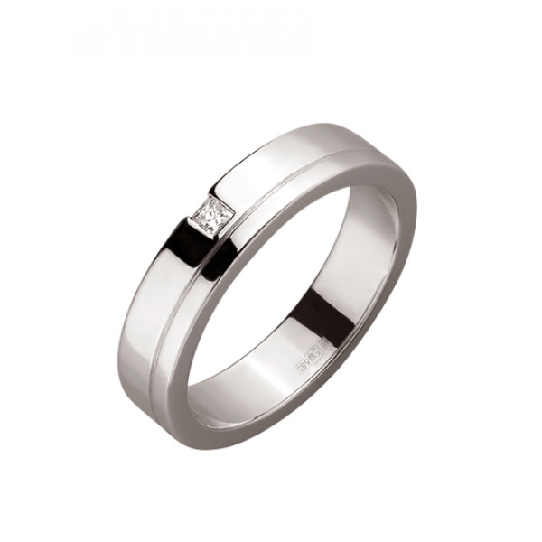 Золотое кольцо с белым бриллиантом