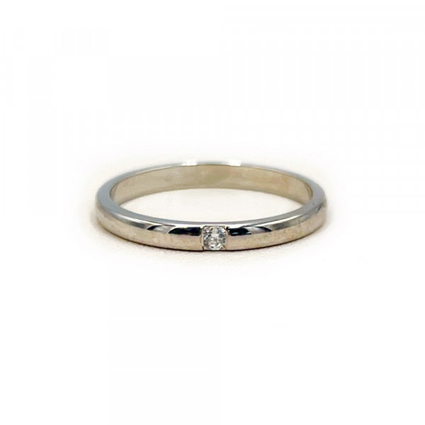 Кольцо из белого золота с цирконом