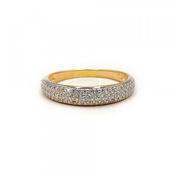 Каблучка з золота у червоному кольорі з цирконом