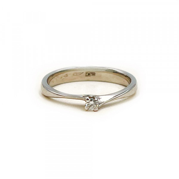 Золота каблучка з білим діамантом