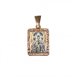 Золота ладанка у червоному з білим кольорі 01-200875348