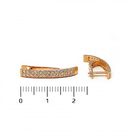Серьги из золота красного цвета с цирконом