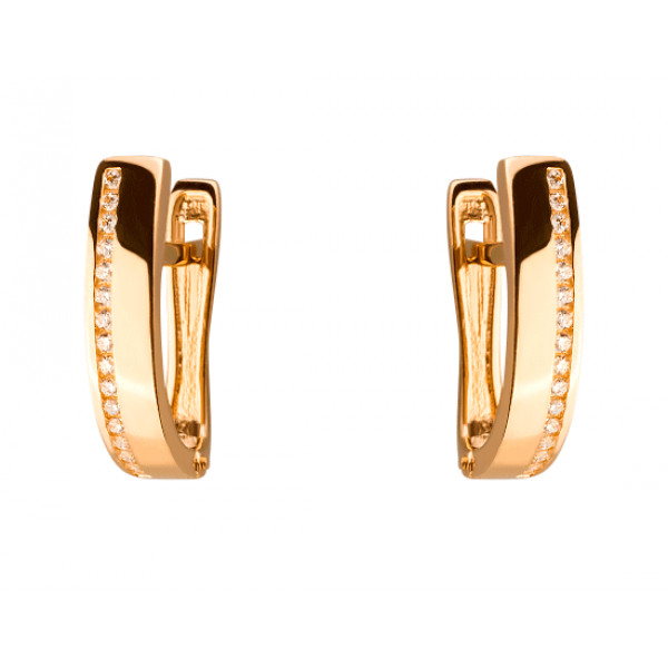 Серьги из золота красного цвета с цирконом