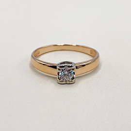 Золотое кольцо с цирконом 01-19301049