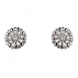 Золоті сережки у червоному з білим кольорі з цирконом 01-19319649