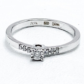 Кольцо из золота белого цвета с белыми бриллиантами 01-200058649