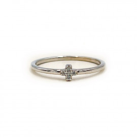 Золота каблучка білого кольору з цирконом 01-200134749