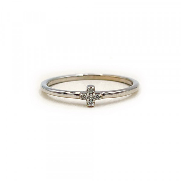 Золота каблучка білого кольору з цирконом
