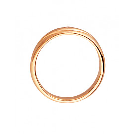 Обручка з золота з білим діамантом