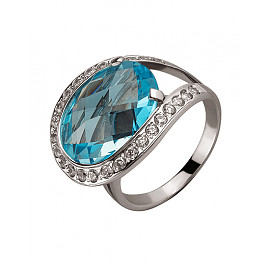 Золотое кольцо белого цвета с цирконами 01-200243949