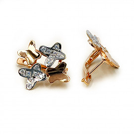 Серьги из золота с цирконом «Бабочки» 01-200771449