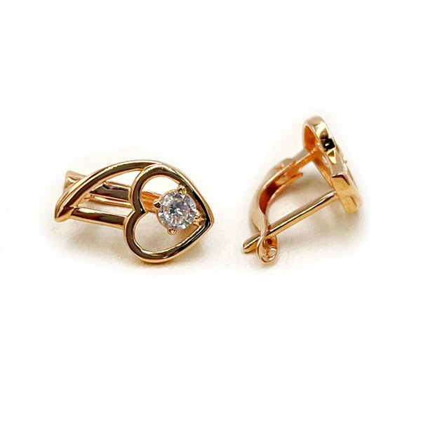 Золоті сережки з цирконом