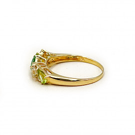 Кольцо из золота красного цвета с белыми бриллиантами