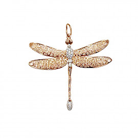 Золотий кулон з цирконом «Бабка» 01-200872449