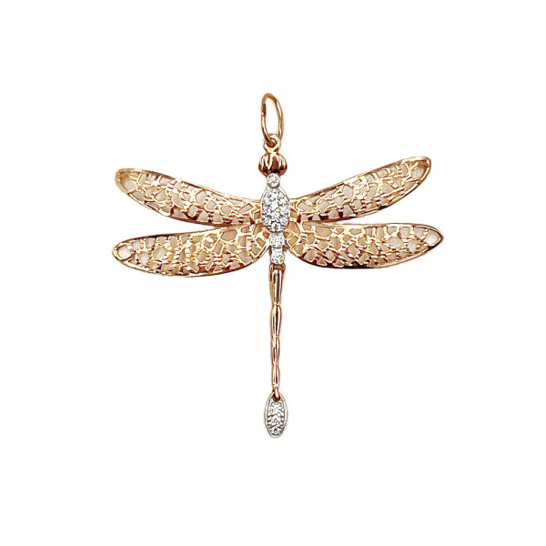 Золотий кулон з цирконом «Бабка»