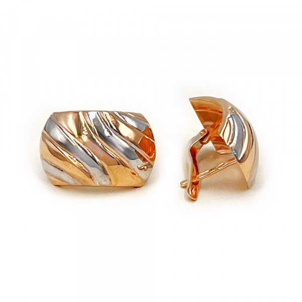 Серьги из золота красного с белым цвета