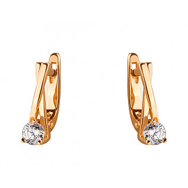 Серьги из золота в красном цвете с цирконом 01-19266250