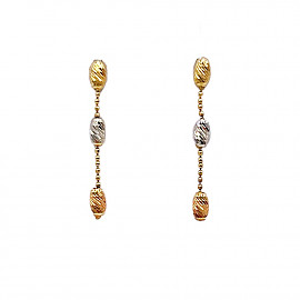 Серьги из золота в красном с желтым и белым цвете 01-200260850