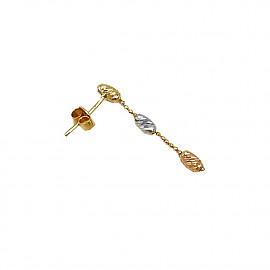 Сережки з золота у червоному з жовтим та білим кольорі