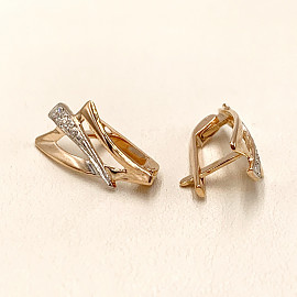 Серьги из золота с цирконом 01-200387450