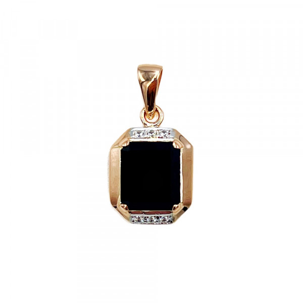 Кулон з золота червоного кольору з цирконом