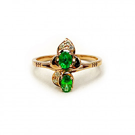 Золота каблучка з жовтими діамантами 01-200804850