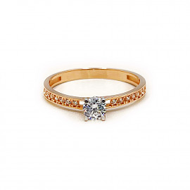 Золота каблучка з цирконом 01-200809050