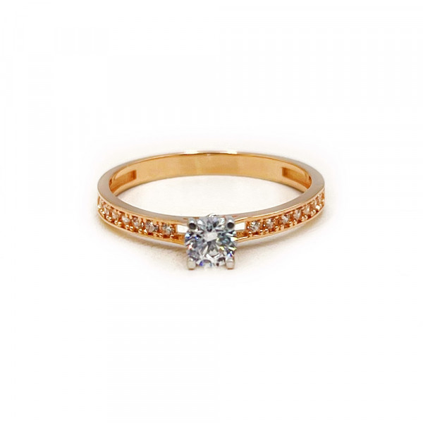 Золота каблучка з цирконом