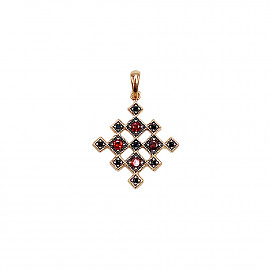 Кулон из красного золота с цирконом «Вышиванка» 01-200810650