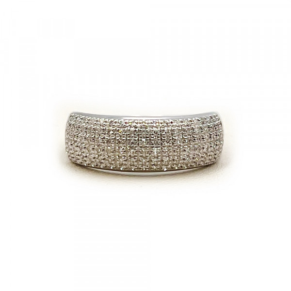 Каблучка з золота білого кольору з цирконом