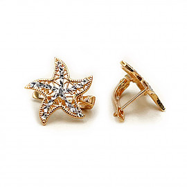 Сережки з золота червоного з білим кольору 01-200829650